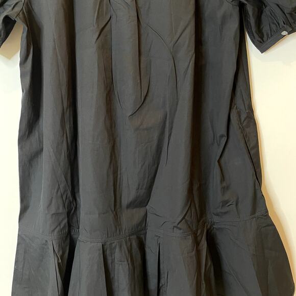 J.Crew Delilah Mini Dess Cotton Poplin Short Sleeves Vacation CJ494 Black FLAW L - Picture 11 of 16